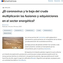 El coronavirus y la baja del crudo multiplicarn las fusiones y adquisiciones en el sector energtico?